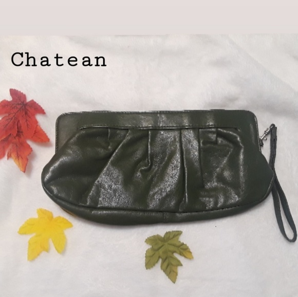 chatean Handbags - Chatean Olive green clutch bag grea for this fall.